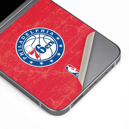 NBA Philadelphia 76ers Distressed Galaxy Z Flip6 Skin